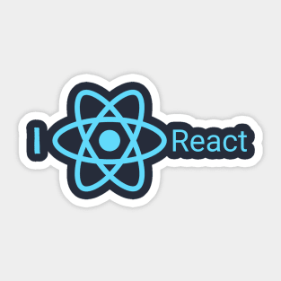 I love React – Dev Love Statement Sticker